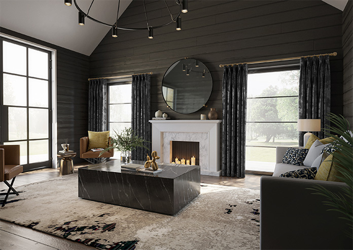 Crushed Velvet, Black Noir - Made to Measure Curtains - Image 8